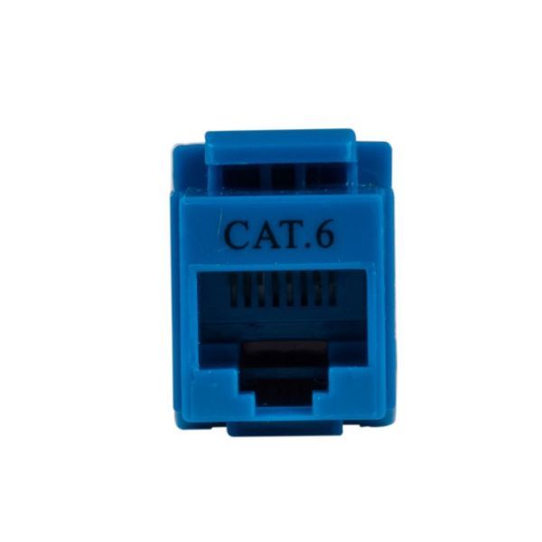 Picture of Cat6 BLUE Keystone RJ45 Jack for 110 Face Plate T568A/ T568B Wiring. 180 Jack.