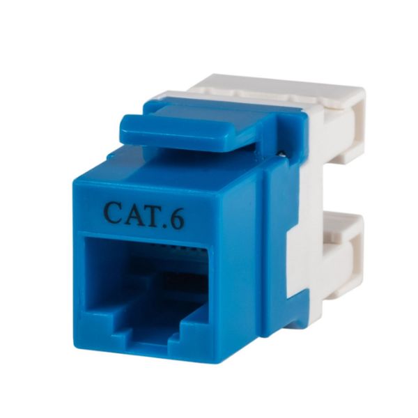 Picture of Cat6 BLUE Keystone RJ45 Jack for 110 Face Plate T568A/ T568B Wiring. 180 Jack.