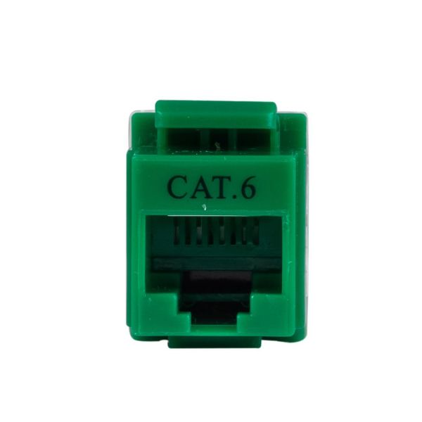 Picture of Cat6 Green Keystone RJ45 Jack for 110 Face Plate T568A/T568B Wiring 180 Slimline Jack
