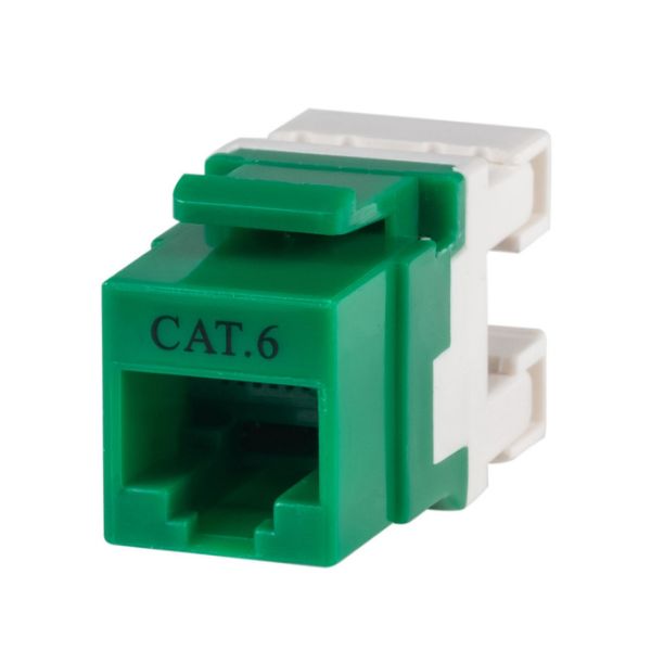 Picture of Cat6 Green Keystone RJ45 Jack for 110 Face Plate T568A/T568B Wiring 180 Slimline Jack