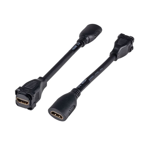Picture of 150mm HDMI Adapter Pigtail High-Speed w/ Ethernet Rated Colour BLACK