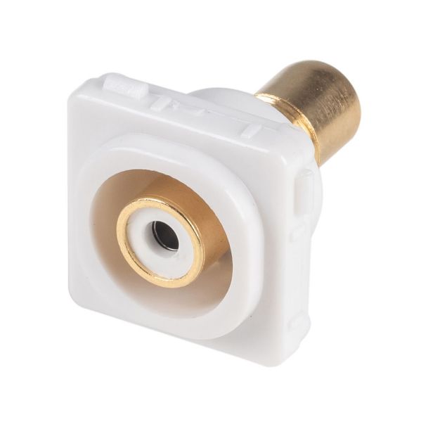 Picture of White RCA to RCA Jack. Gold Plated