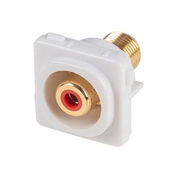 Picture of Red RCA to F Connector. Gold Plated