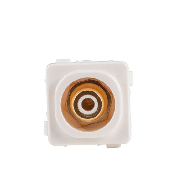 Picture of White RCA to F Connector. Gold Plated