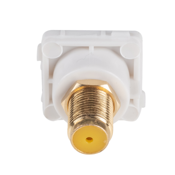 Picture of Yellow RCA to F Connector. Gold Plated