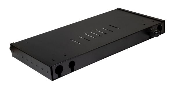 Picture of 19'' 1U Fibre Tray 12C LC MM Fully Loaded 12x LC Elite OM4 Pigtails 6x LC Duplex Aqua