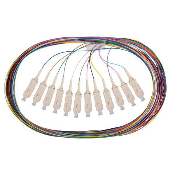Picture of 2M SC Pigtail OM3 12x Pack Colour Coded 900um Multimode Fibre Tight Buffer LSZH Jacket