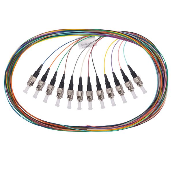 Picture of 2M ST Pigtail OM3 12x Pack Colour Coded 900um Multimode Fibre Tight Buffer LSZH Jacket