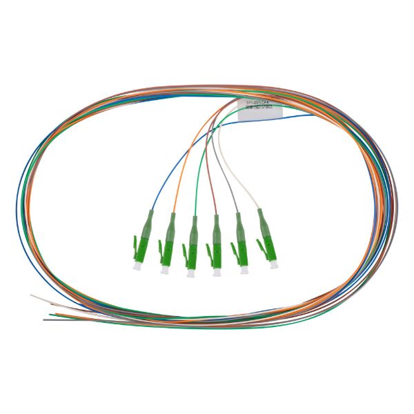 Picture of 2M LC Pigtail OS2 6 Pk Colour Coded 900um Single-mode Fibre Tight Buffer LSZH Jacket
