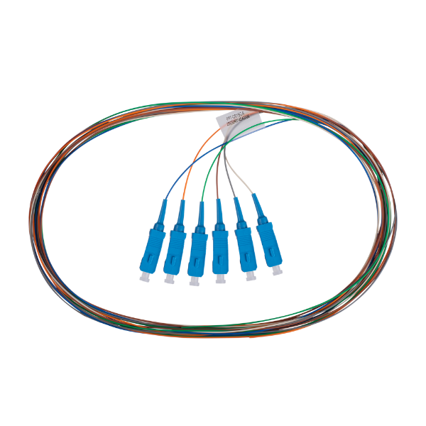 Picture of 2M SC Pigtail G657A1 OS1/OS2 Compliant 6 Pack Colour Coded SM Fibre Tight Buffer LSZH Jac