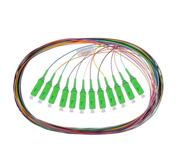 Picture of 2M SC Pigtail G657A1 OS1/OS2 Compliant 12 Pk Colour Coded 9 SM Fibre Tight Buffer LSZH Jac