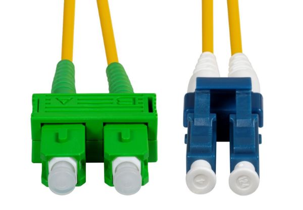 Picture of 1M SCAPC/LC Single mode G657A1 G657A1 OS1/OS2 Compliant Bend Duplex Fibre Lead LSZH Yellow