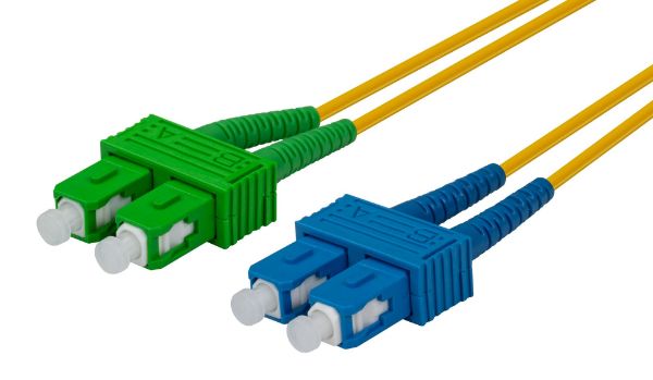 Picture of 1M SCAPC/SC Single mode G657A1 OS1/OS2 Compliant Duplex Fibre Lead LSZH Yellow