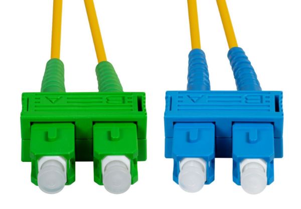 Picture of 2M SCAPC/SC Single mode G657A1 OS1/OS2 Compliant Bend Duplex Fibre Lead LSZH Yellow