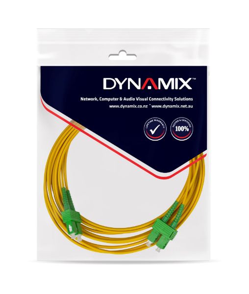 Picture of 10M 9u SC APC/SC Duplex Single G657A1 OS1/OS2 Compliant Bend Insensitive Fibre Ld Yell LSZH