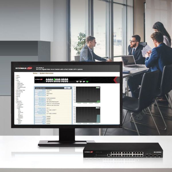 Picture of 28 Port Gigabit Web Smart Rack-mount Switch.