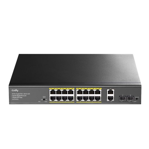 Picture of 16-Port Gigabit Unmanaged PoE+ 200W Switch with 2 Gig Uplink Ports & 2x Gig SFP slot