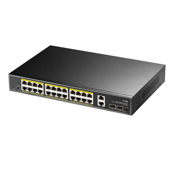 Picture of 24-Port Gigabit Unmanaged PoE+ 300W Desktop Switch w/ 2 Gig Uplink Ports & 2x Gig SFP slot