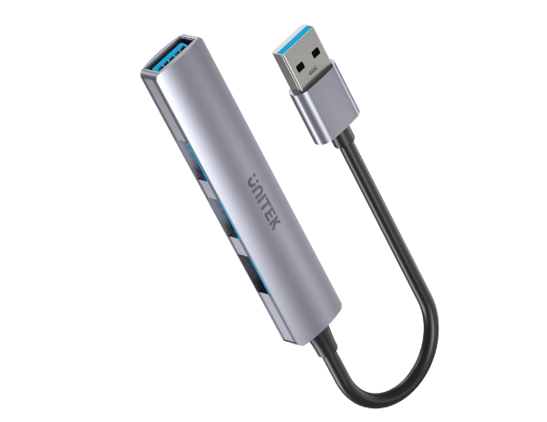 Picture of 4-in-1 USB Multi-port Ultra Slim Hub w/ USB-A Connector. 1x USB3.0 Port & 3x USB2.0