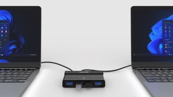 Picture of 4-Port KVM Switcher w/ 4x USB-A 3.0 Ports. Share USB Devices Between 2x