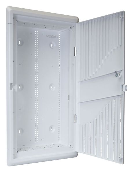 Picture of 28'' Recessed 5pc Bundle Plastic Network Enclosure. WiFi Ready Slim Vented Lid