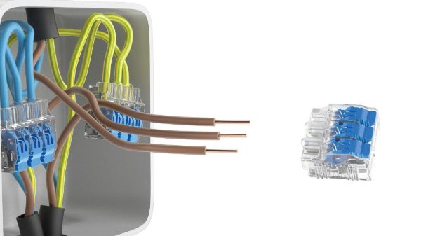 Picture of 32A 3 Port Wire Connector Gen II Lever 50pc Jar 0.2 mm2 to 4.0 mm2 Solid/Stranded Wire