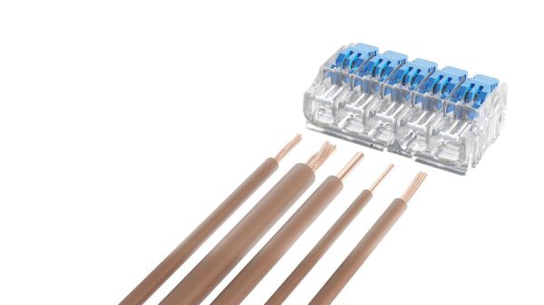 Picture of 32A 5 Port Wire Connector Gen II Lever 30pc Jar 0.2 mm2 to 4.0 mm2 Solid/Stranded Wire