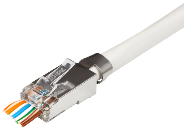 Picture of CAT6A/6/5e STP RJ45 Push Through Plug Staggered Jar of 50 Compatible w/ 30-496