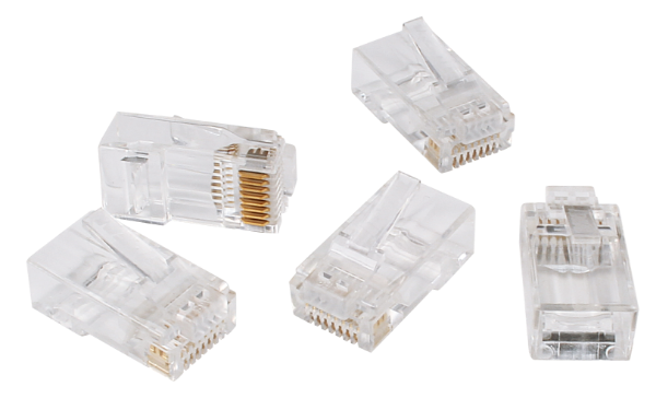 Picture of CAT6 UTP RJ45 Push Through Plug Jar of 100 Compatible w/ 30-496