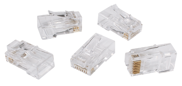 Picture of CAT6A/6 UTP RJ45 Push Through Plug (Staggered) Pack of 50 Compatible w/ 30-495