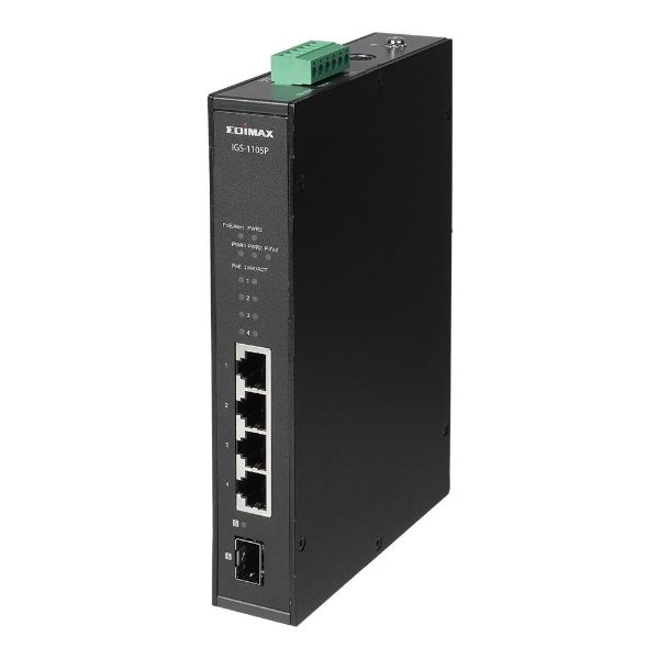Picture of Industrial 5-Port Gigabit PoE+ DIN Rail Switch