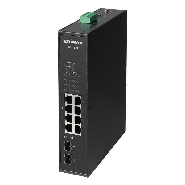 Picture of Industrial 10-Port Gigabit PoE+ DIN Rail Switch
