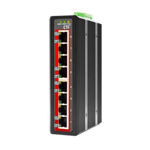 Picture of 8 Port Gigabit Unmanaged Switch. 8x 10/100/1000Base-T -40C 75C. Power consumption