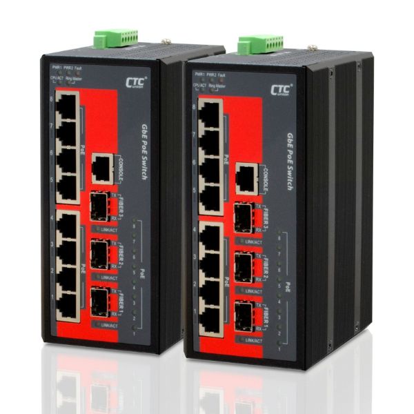 Picture of 8 Port Gigabit Managed PoE Switch. -10C 60C. 8x 10/100/1000Base-T(X)
