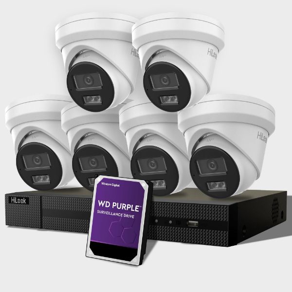 Picture of KIT 6x 6MP Cameras 8-Ch NVR Security Surveillance Kit. 6x Turret, 4TB HDD, 1x NVR