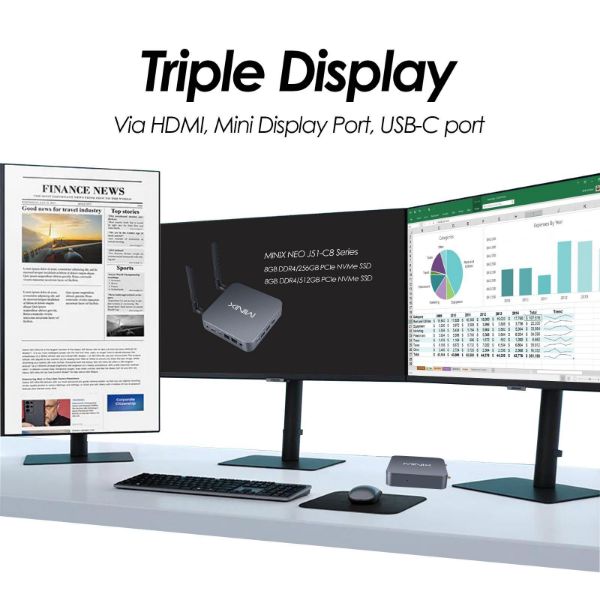 Picture of J51-C8 Max Intel Jasper Lake N5105 Mini PC Windows 11 Pro. 8GB DDR4 2x SODIMM Slot