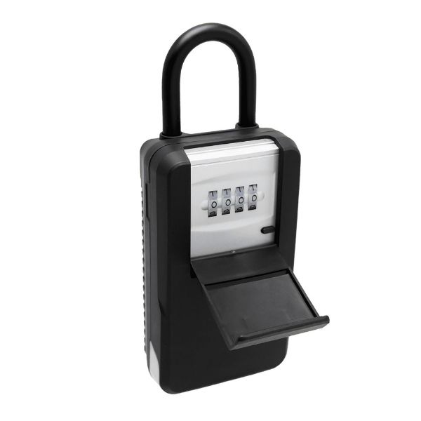 Picture of XL LED Portable Key Storage Security Safe w/ Shackle 4-Digit Resettable LED Dials