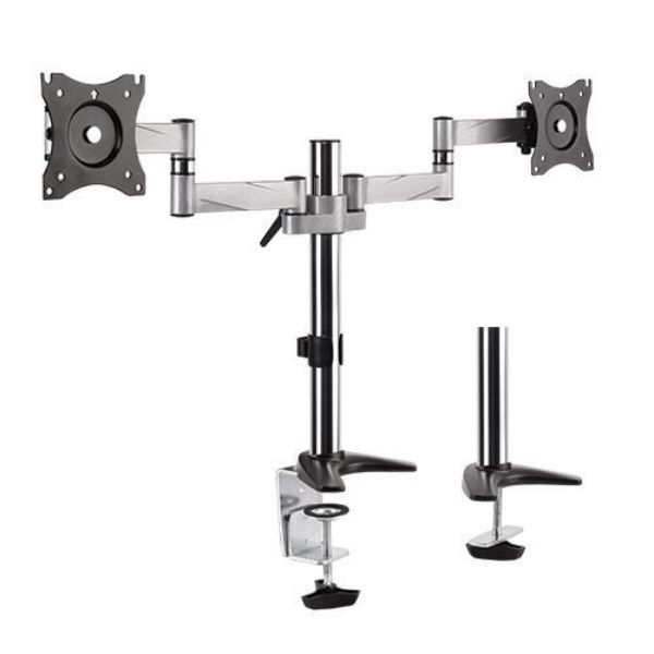 Picture of 13''-27'' Dual Monitor Desk Mount Max load 8kg per arm Extend Tilt & Swivel