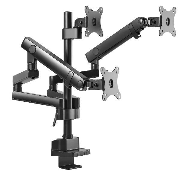 Picture of 17''-27'' Triple Monitor Spring-Assisted Mount Bracket Max load 7kg per Arm. Max Arm