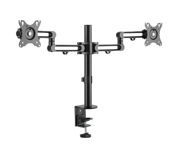 Picture of 17-32'' Dual Monitor Desk Articulating Mount Arm Bracket Free-Tilting Design
