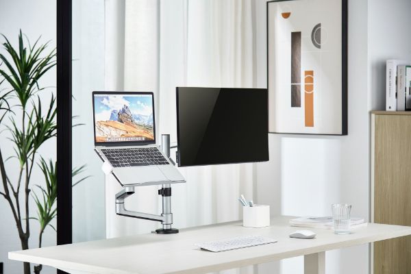 Picture of 17''-32'' Dual Arm Premium Articulating Monitor Arm Tray Arm Extension 466mm