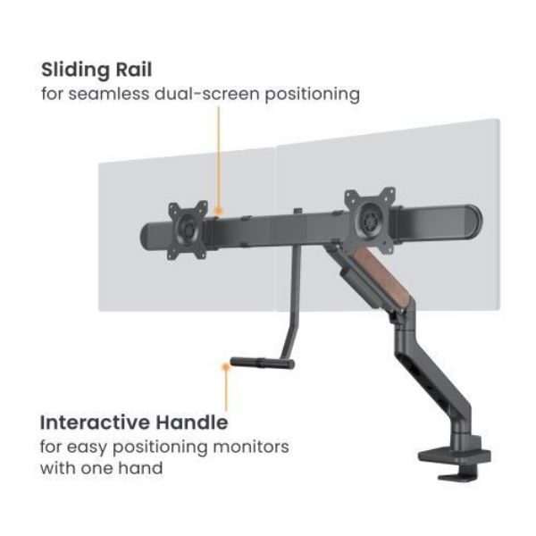 Picture of 17''-32'' Gas Spring Dual Monitor Arm. Detachable VESA Built-in Cable
