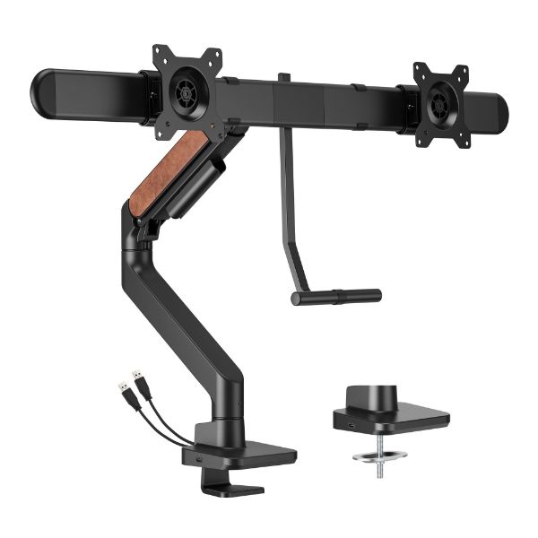 Picture of 17''-32'' Gas Spring Dual Monitor Arm. Detachable VESA Built-in Cable