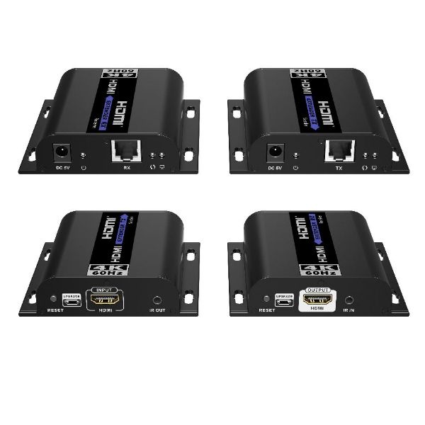 Picture of HDbitT HDMI Extender over IP CAT5/5e/6 Network Kit Transmitter & Receiver.