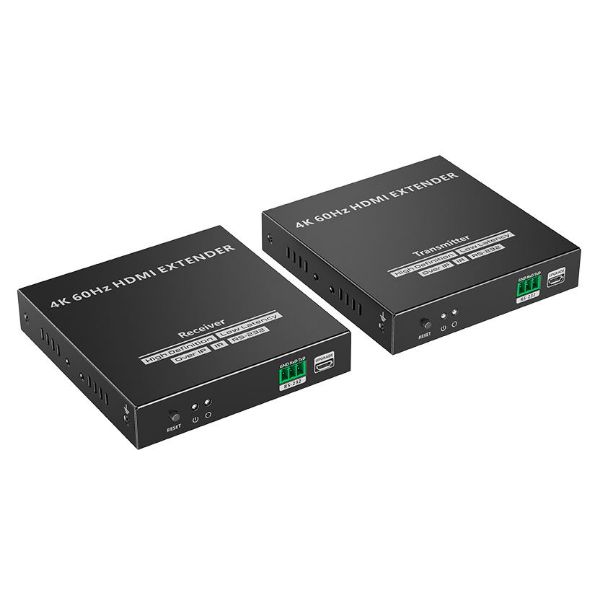 Picture of 4K HDMI Extender Over 1G IP CAT5e/6/6A/7 Network Cable. Supports Res up to 4K@60Hz.