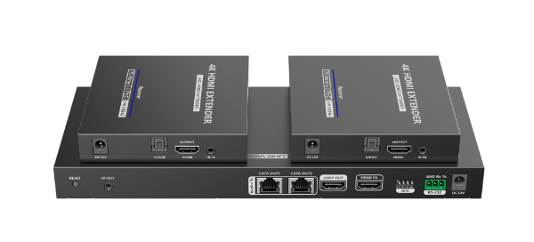 Picture of 1-In-2-Out 4K@60Hz HDMI Extender. 1x HDMI 2x RJ45 out Compatible w/ CAT6/6a/7 Cables