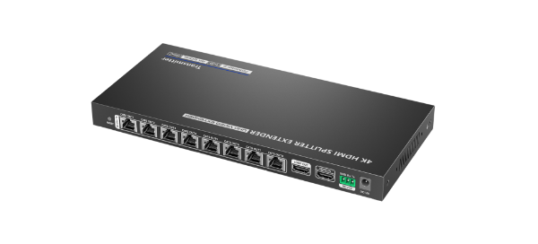 Picture of 1-In-8-Out 4K@60Hz HDMI Extender. 1x HDMI 8x RJ45 out Compatible w/ CAT6/6a/7 Cables