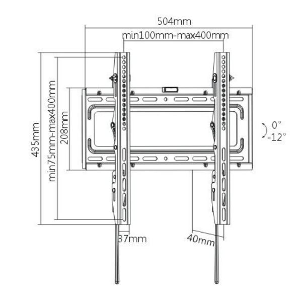 Picture of 32"-75'' Tilt TV wall mount bracket Max load: 50kg VESA