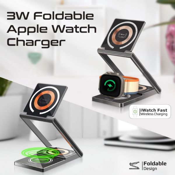 Picture of 3-in-1 Foldable 15W MagSafe Charging Station. 3W Apple Watch Charger