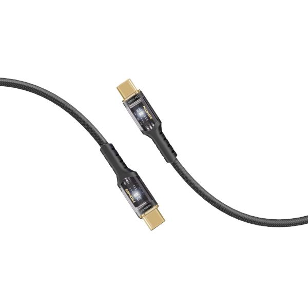 Picture of 1.2m USB-C to USB-C Ultra-Fast 100W PD Cable w/ Transparent Connectors.